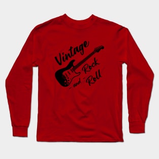 Vintage Rock and Roll electric guitar art Long Sleeve T-Shirt